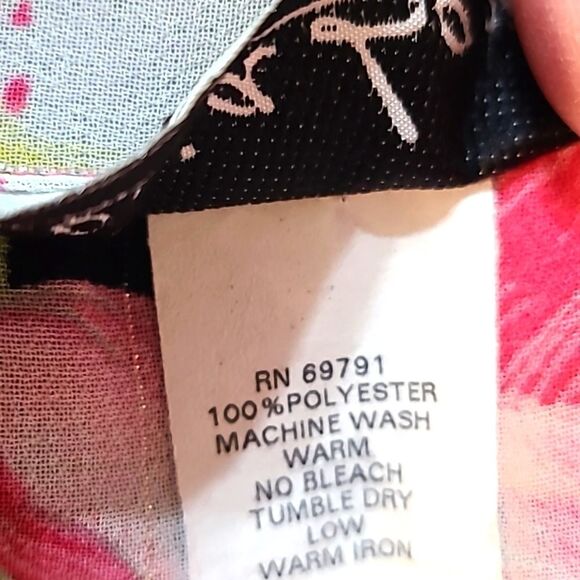 Gloria Lance Coordinated Blouse & Cami, Pink, Yellow, Green Flowers, Size 2X - Picture 8 of 8